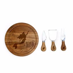 TOSCANA Picnic Time Little Mermaid 7.5 in. Acacia Wood Brie Cheese Board and Tool Set thumbnail 1