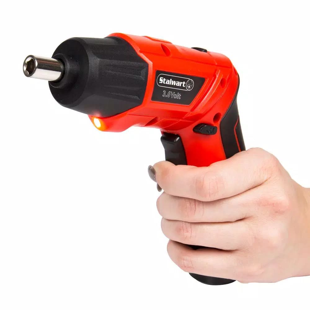 Stalwart 45-Piece 3.6V LED Rechargeable Cordless Pivoting Screwdriver Set