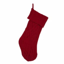 Glitzhome 22 in. Red Knitted Polyester Christmas Stockings, 2-Pack thumbnail 2