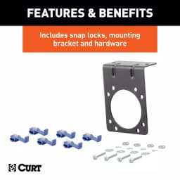 CURT 7-Way RV Blade Connector Plug & Socket Kit with Hardware thumbnail 2