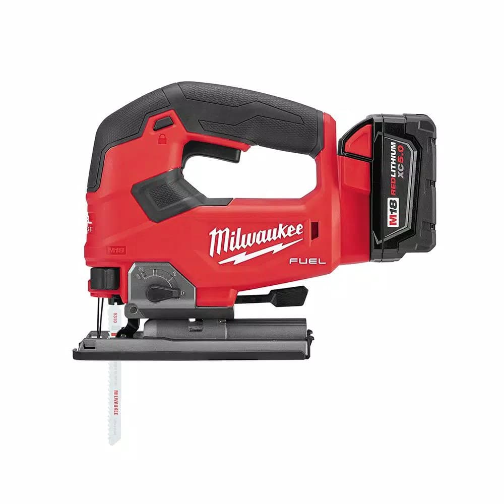 Milwaukee M18 FUEL 18V Brushless Cordless Jig Saw Kit with 5.0Ah Battery, Charger, and Case