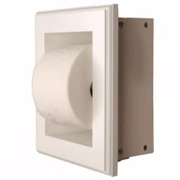Unbranded Newton Recessed Toilet Paper Holder - Solid Pine Wood - White Enamel thumbnail 1