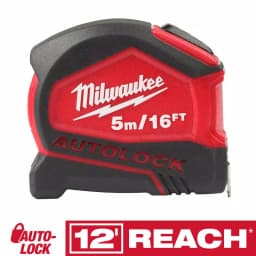 Milwaukee 16 ft. Compact Auto-Lock Tape Measure with Nylon Blade Protection thumbnail 1