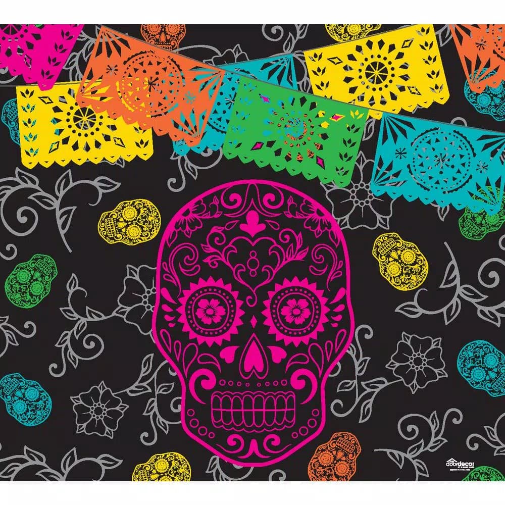 My Door Decor Day of the Dead Halloween Garage Door Banner Mural, 7 ft. x 8 ft.