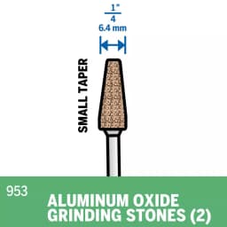 Dremel 1/4 in. Aluminum Oxide Pointed Cone Grinding Stone, 2-Pack thumbnail 3