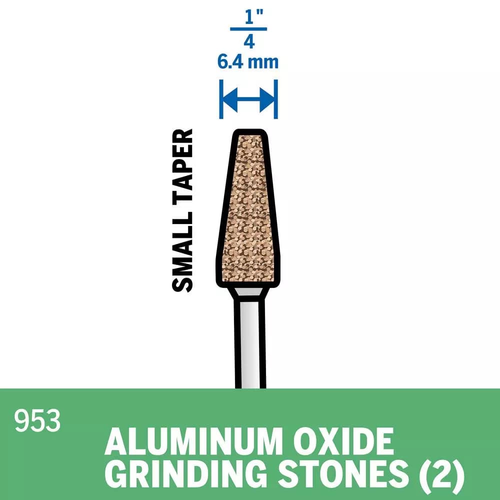 Dremel 1/4 in. Aluminum Oxide Pointed Cone Grinding Stone, 2-Pack