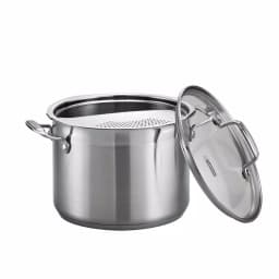Tramontina Gourmet 6 Qt. Stainless Steel 3-Pc Pasta Cooker Set with Glass Lid thumbnail 2