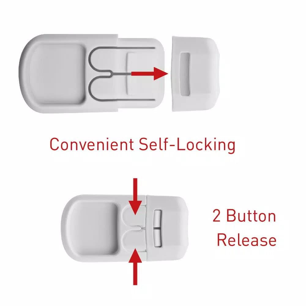 SecurityMan Childproofing Drawer and Cabinet Safety Locks (6-Pack) - Universal Baby Proofing Latches