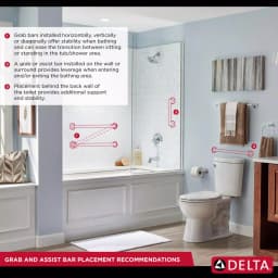 Delta Decor Assist Traditional 24 in. Towel Bar with Integrated Assist Bar, Stainless Steel thumbnail 7