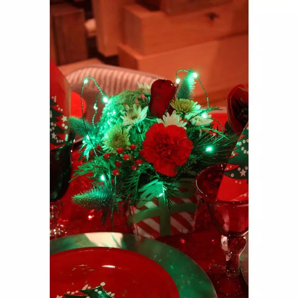 Starlite Creations 12 ft. Pre-Lit LED Green Single Braided Garland, Battery Operated (Bundle of 2)
