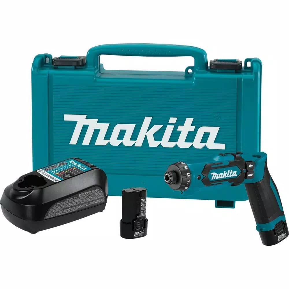 Makita 7.2V Lithium-Ion Cordless 1/4 in. Hex Driver-Drill Kit with Auto-Stop Clutch