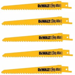 DEWALT 6 in. Bi-Metal Reciprocating Saw Blade, 5/8 TPI, Taper Back (5-Pack) thumbnail 1