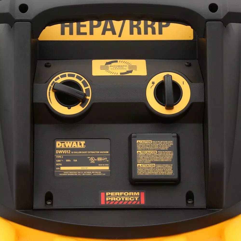 DEWALT 10 Gallon Dust Extractor with Automatic Filter Clean, 15 Amp, 140 CFM