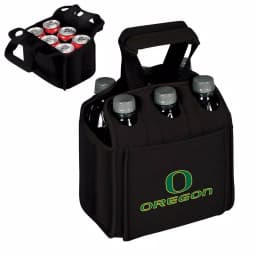 Picnic Time University of Oregon Ducks 6-Bottle Insulated Neoprene Beverage Carrier, Black thumbnail 2