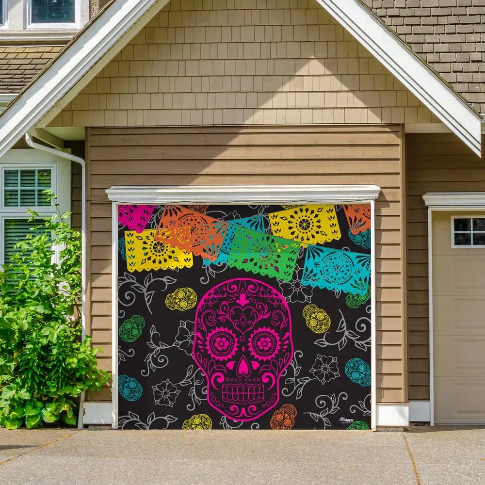 My Door Decor Day of the Dead Halloween Garage Door Banner Mural, 7 ft. x 8 ft.