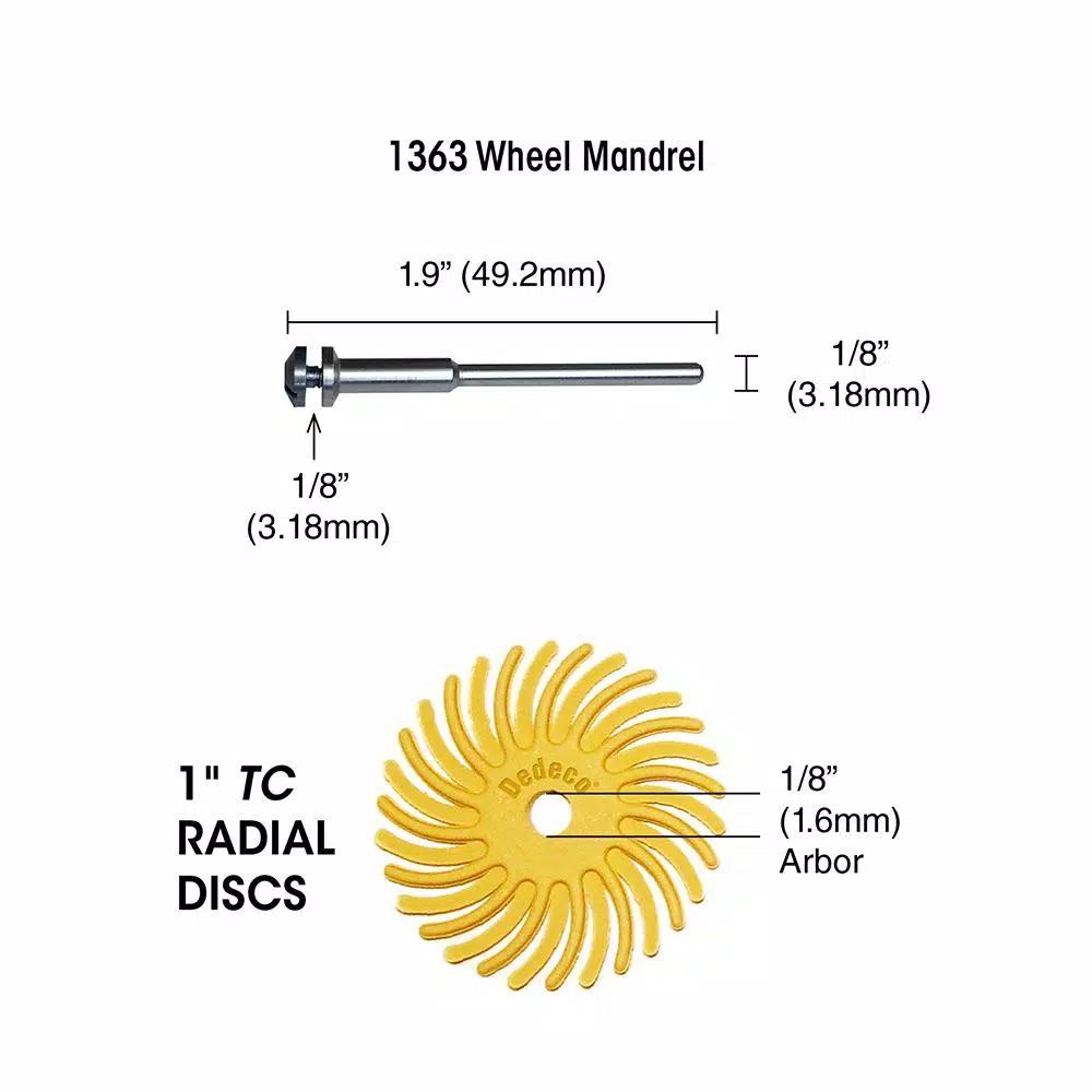 Dedeco Sunburst 7/8 in. Knife-Edge Radial Discs, 600-Grit Pumice, 12-Pack
