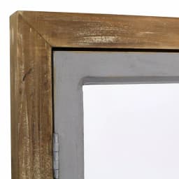 Aspire Home Accents Pueblo Distressed Wood Windowpane Accent Mirror - Medium Brown & Blue-Gray thumbnail 5
