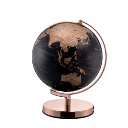 Unbranded 12.5 in. Black and Gold Topographical LED Globe with Rose Gold Metal Frame thumbnail 4
