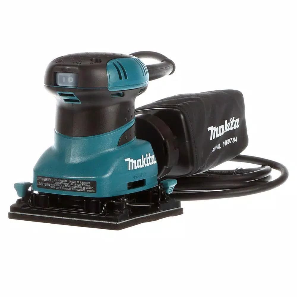 Makita 2 Amp Corded 1/4 Sheet Finishing Sander with Sanding Paper and Dust Bag