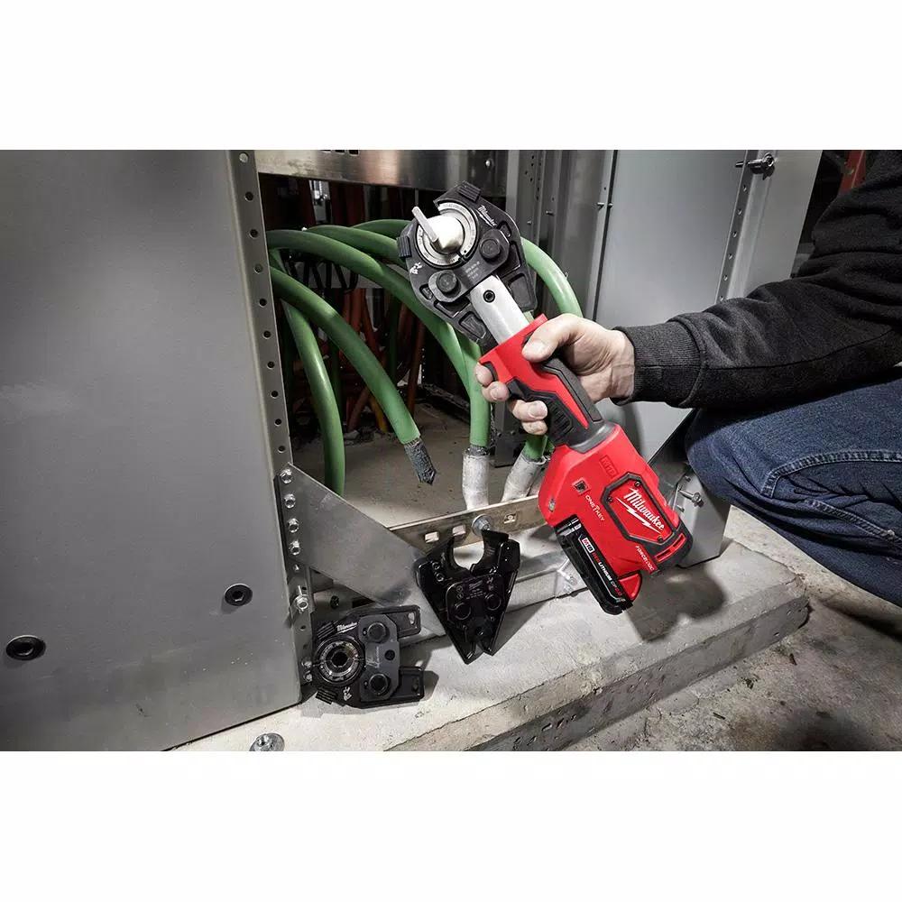 Milwaukee M18 FORCE LOGIC 600 MCM Crimper Kit with 750 MCM Cu/1000 MCM Al Cutting Jaw