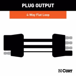 CURT 4-Way Flat Trailer Connector Plug & Socket with 72" Wires thumbnail 5