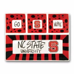 Magnolia Lane NC State NCAA Officially Licensed 4-Section Ceramic Tailgating Serving Platter thumbnail 1