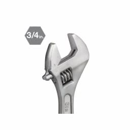 TEKTON 6 in. Adjustable Wrench, Carbon Steel with Satin Chrome Finish thumbnail 2