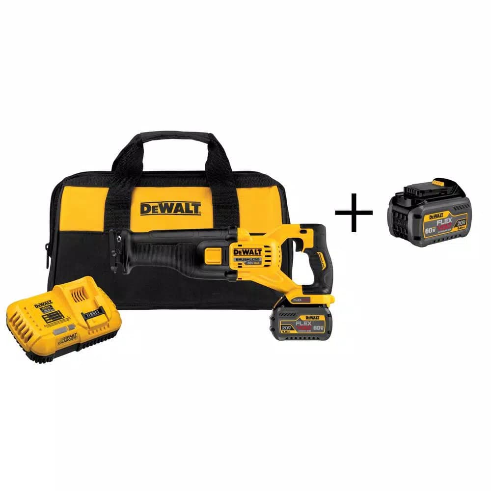 DEWALT FLEXVOLT 60V MAX Cordless Brushless Reciprocating Saw Kit with (2) 6.0 Ah Batteries