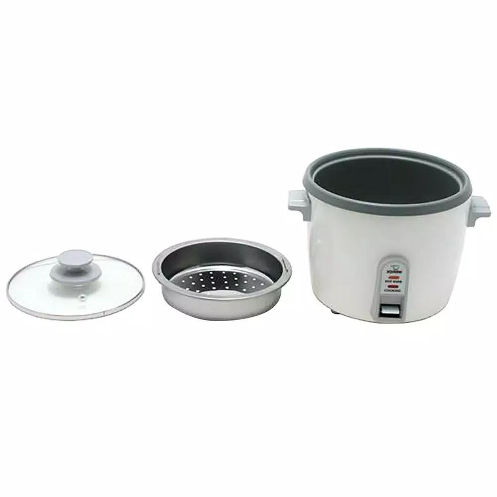 Zojirushi 6-Cup White Rice Cooker and Steamer with Stainless Steel Steaming Tray