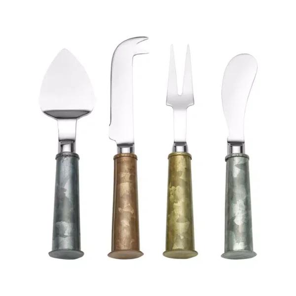 Towle Living 4-Piece Multicolor Cheese Set with Galvanized Iron Handles