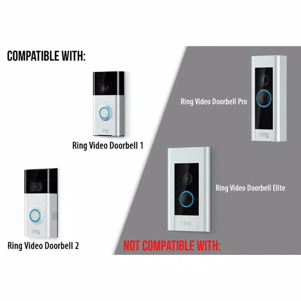 Wasserstein Adjustable Angle Wall Mount for Ring Video Doorbell 1, 2, and 3