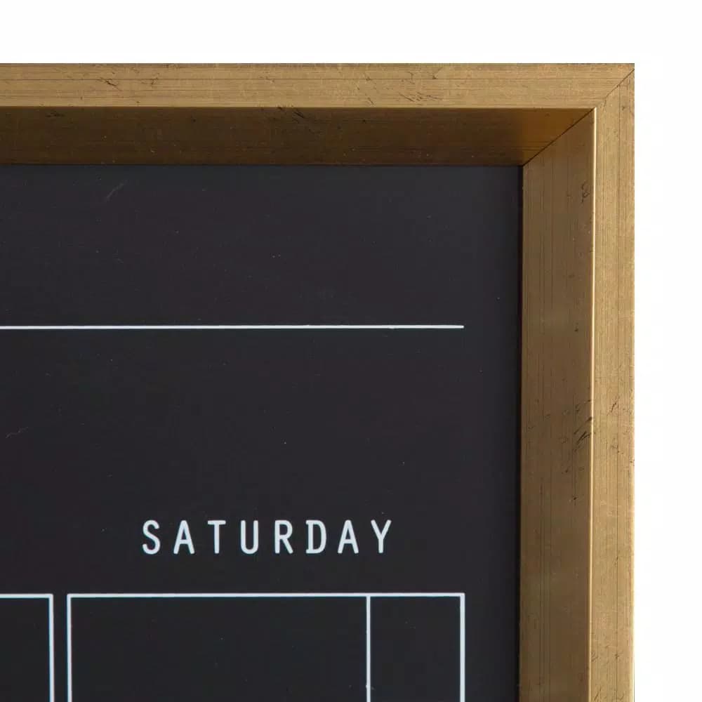 DesignOvation Calter Magnetic Chalkboard Monthly Calendar Memo Board - Modern Framed Wall Organizer