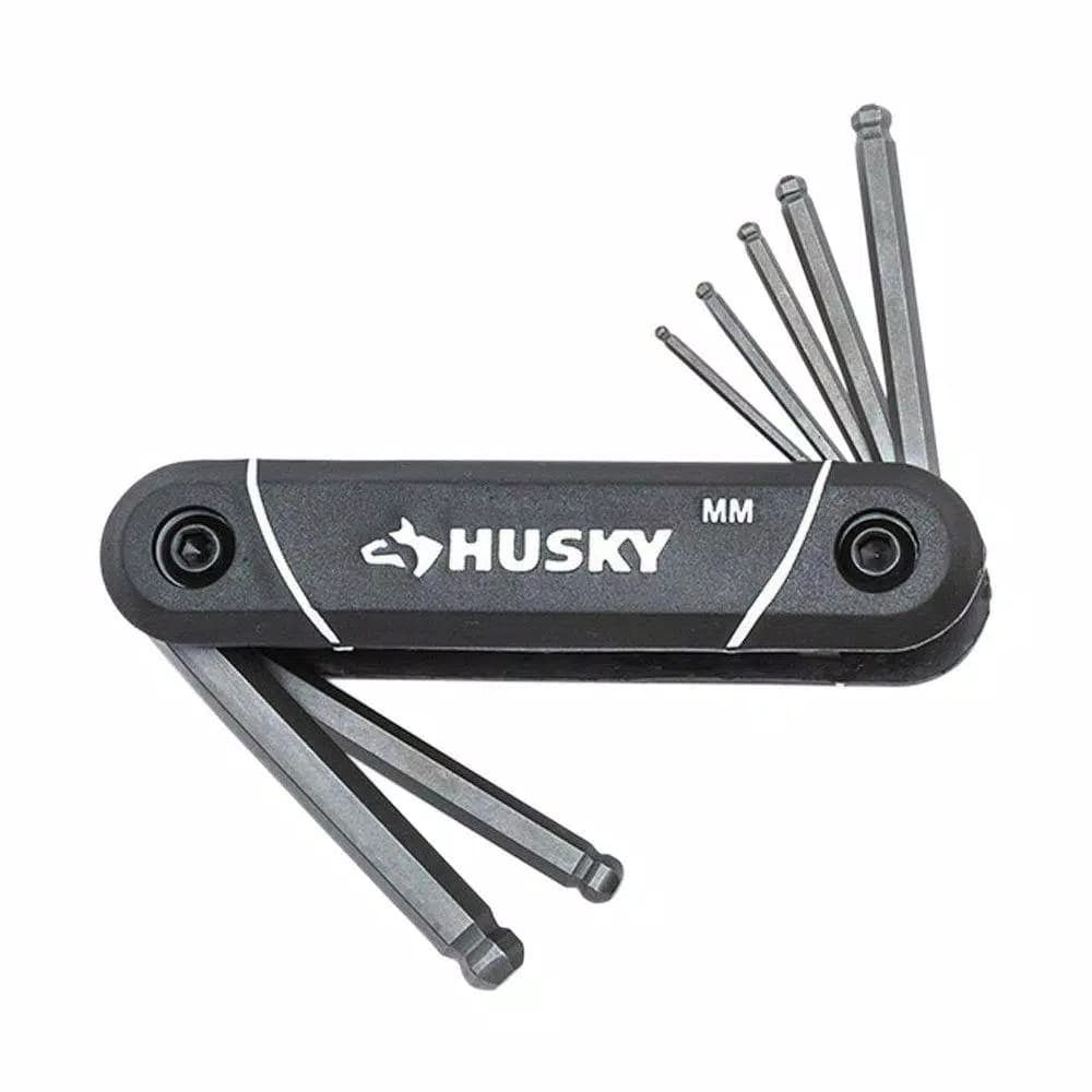 Husky 17-Piece Folding Ball-End Hex Key Set, SAE and Metric