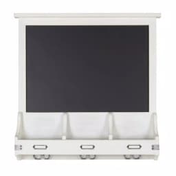 Kate and Laurel Stallard White Multi-Function Chalkboard Memo Board with Hooks and Pockets thumbnail 2