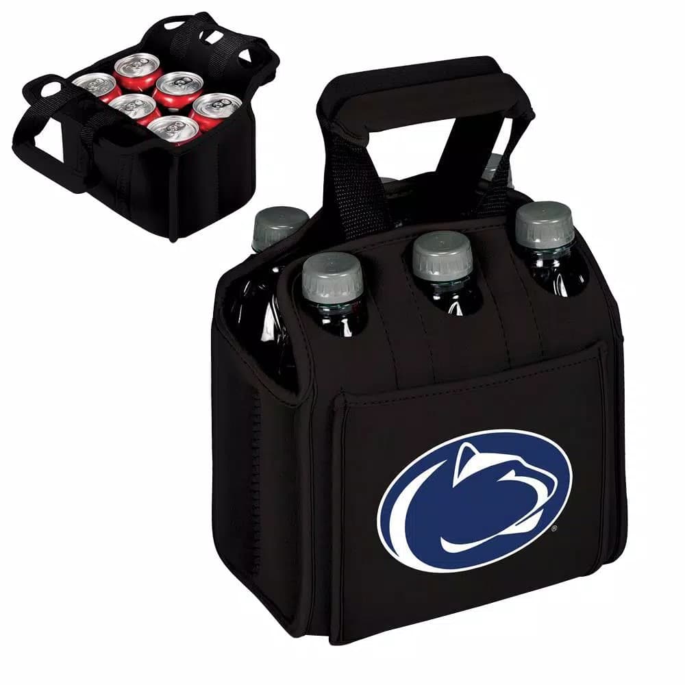 Picnic Time Penn State Nittany Lions Insulated 6-Bottle Beverage Carrier, Black