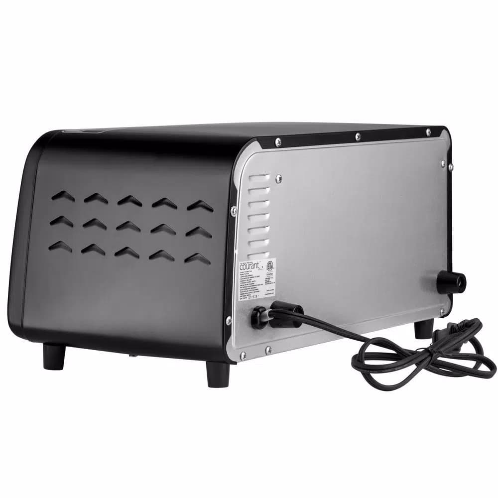 Courant 4-Slice Countertop Toaster Oven with Bake and Broil Functions, Black
