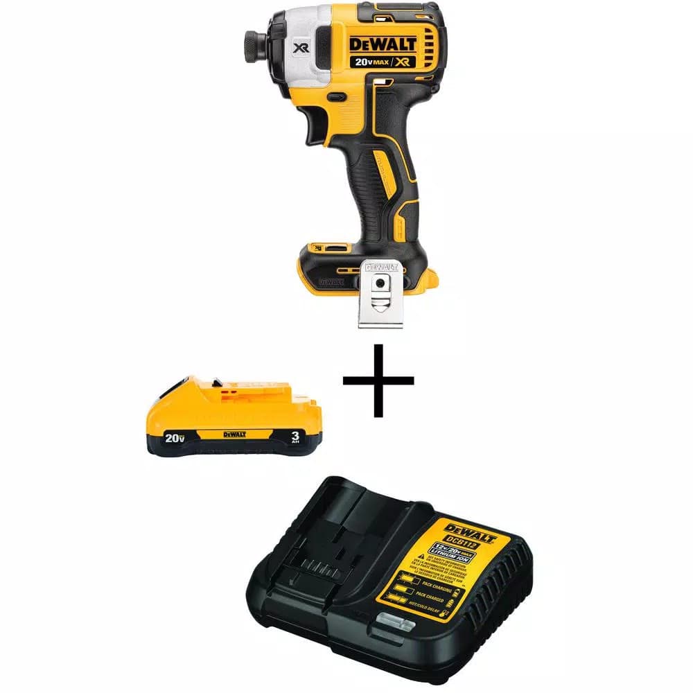 DEWALT 20V MAX XR Brushless 3-Speed 1/4 in. Impact Driver Kit with 3.0 Ah Battery and Charger
