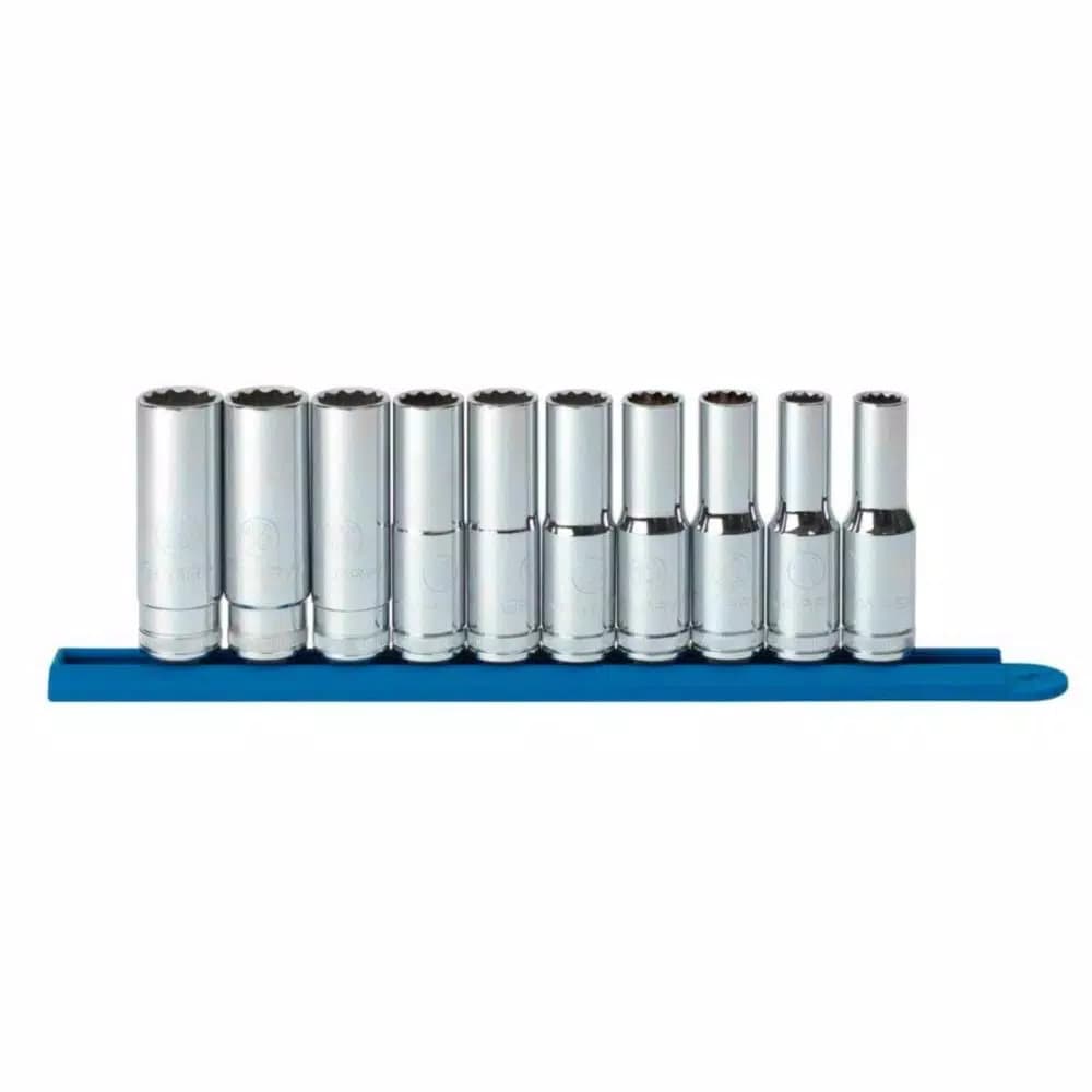 GEARWRENCH 1/2 in. Drive 12-Point Deep Metric Socket Set, 10-Piece