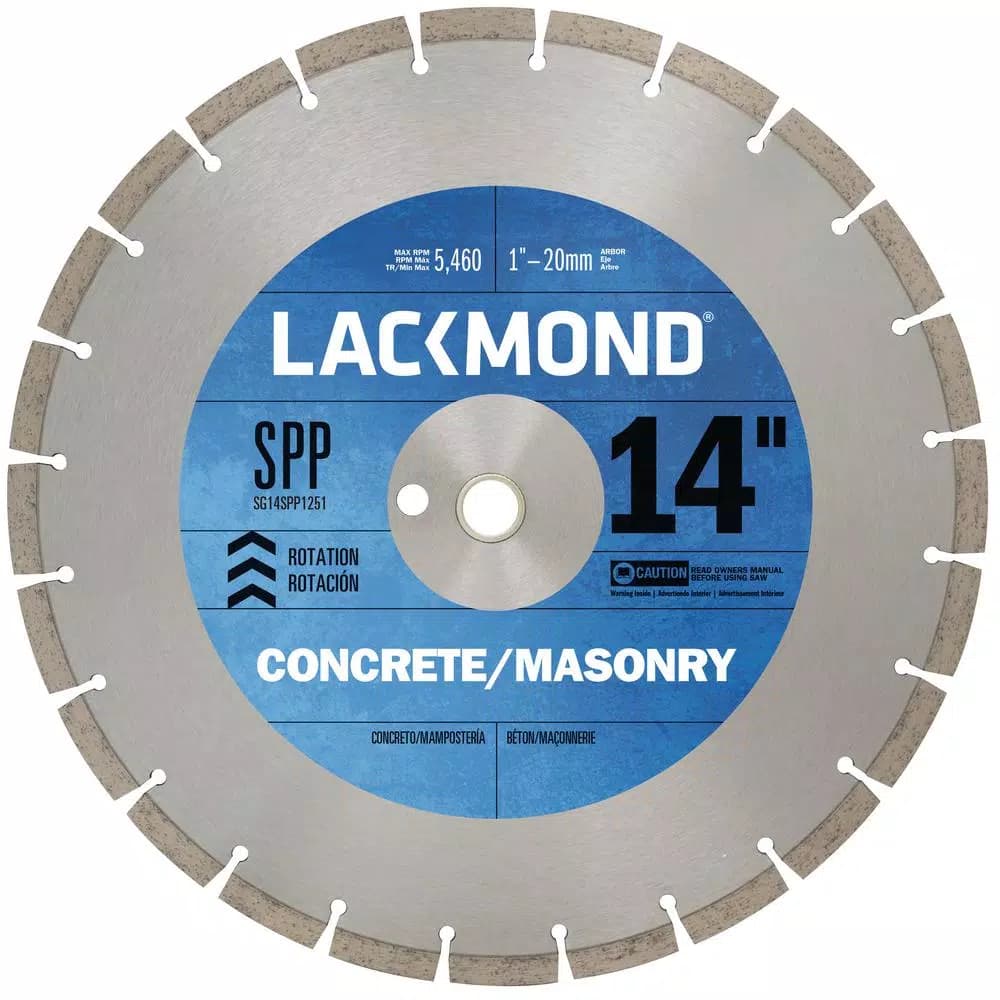 Lackmond 14 in. High Speed Segmented Diamond Blade for Cured Concrete and Masonry
