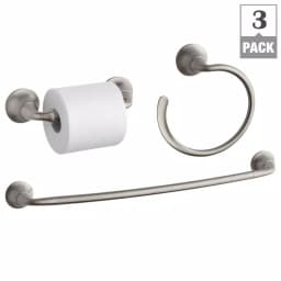 KOHLER Forte Sculpted 3-Piece Bath Hardware Set, Brushed Nickel thumbnail 2