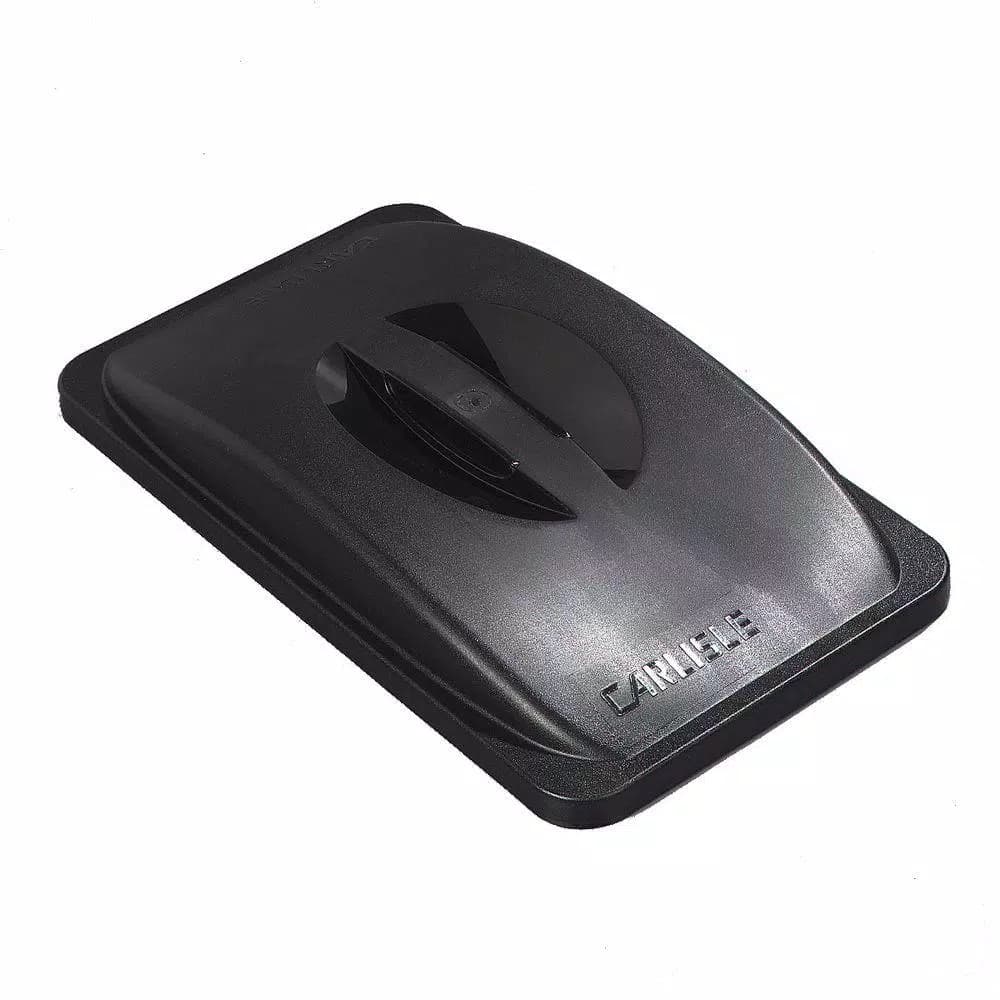 Carlisle TrimLine Handled Trash Can Lids for 15 and 23 Gal. Containers, Black (4-Pack)