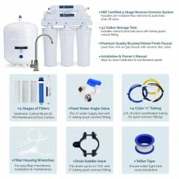 Olympia Water Systems 5-Stage Under-Sink Reverse Osmosis Water Filtration System with 50 GPD Membrane & Brushed Nickel Faucet thumbnail 2