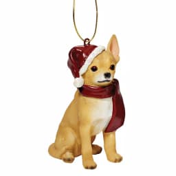 Design Toscano Chihuahua Holiday Dog Ornament Sculpture, Hand-Painted Resin thumbnail 1