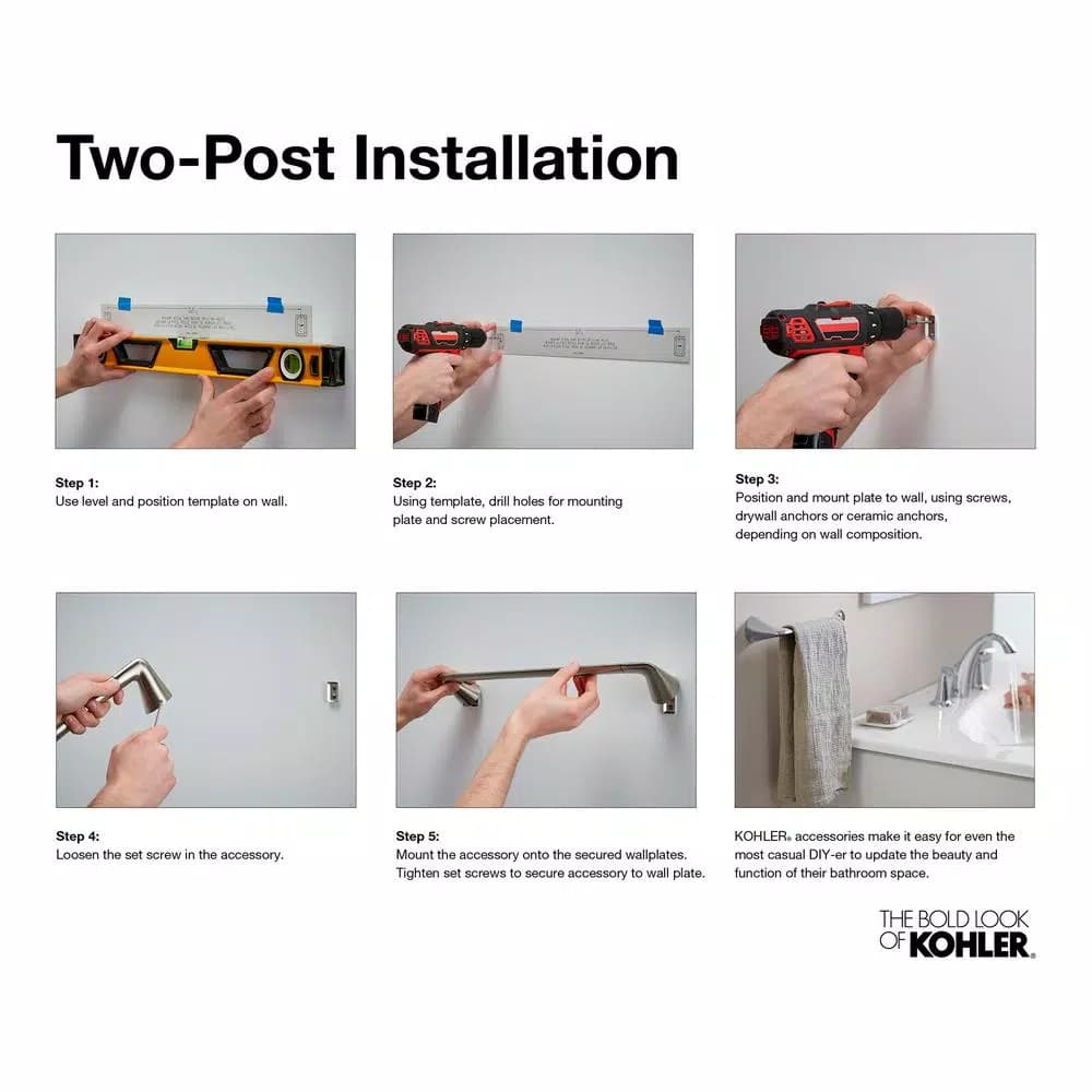 KOHLER Purist 24 in. Towel Bar, Polished Chrome