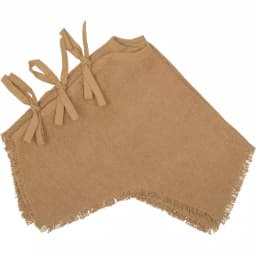 VHC Brands 21 in. Burlap Natural Tan Farmhouse Christmas Mini Tree Skirt with 8-Point Star Design thumbnail 3