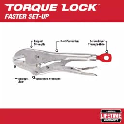 Milwaukee 10 in. TORQUE LOCK Straight Jaw Locking Pliers thumbnail 2