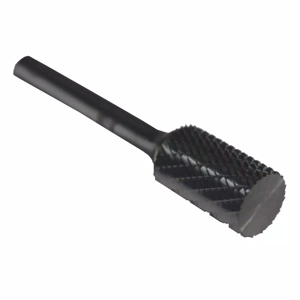 Drill America 3/16 in. x 5/8 in. Cylindrical Radius End Solid Carbide Burr, 1/4 in. Shank