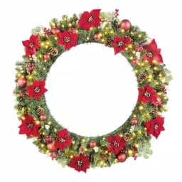 Home Accents Holiday Home Accent Holidays 48 in. Berry Bliss Pre-Lit LED Artificial Christmas Wreath thumbnail 1