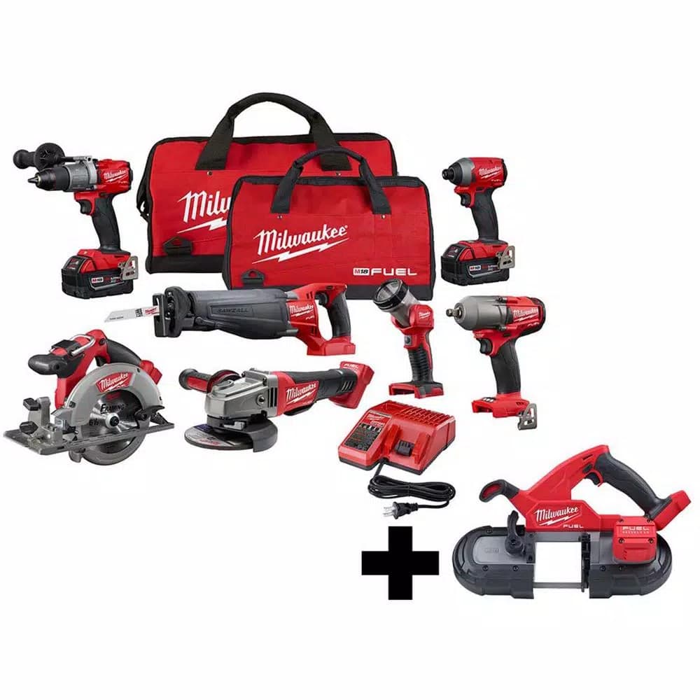 Milwaukee M18 FUEL 18V Brushless Cordless 7-Tool Combo Kit with Compact Bandsaw