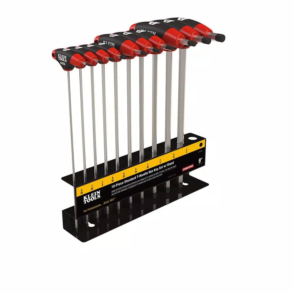 Klein Tools Journeyman 10-Piece SAE T-Handle Hex Key Set with 9 in. Stand